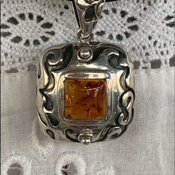 SILPADA Sterling Silver Amber pendant necklace - Picture 13 of 13
